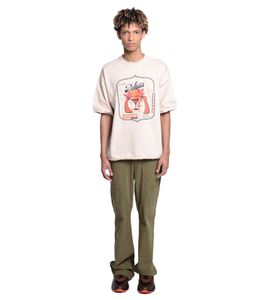 DWD Studioz Ipanema Herren T-Shirt Rundhals-Shirt mit großem Front-Print Baumwoll-Shirt Beige DWD Studioz Ipanema Herren T-Shirt Rundhals-Shirt mit großem Front-Print Baumwoll-Shirt Beige