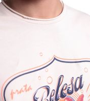 DWD Studioz Ipanema Herren T-Shirt Rundhals-Shirt mit großem Front-Print Baumwoll-Shirt Beige