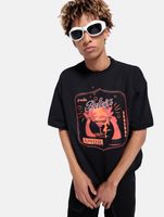 DWD Studioz Ipanema Herren T-Shirt Rundhals-Shirt mit großem Front-Print Schwarz