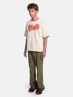 DWD Studioz Herren Drip Logo T-Shirt mit Logo-Frontprint Rundhals-Shirt Baumwoll-Shirt Beige