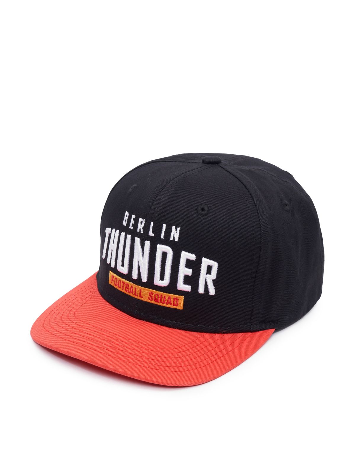 Cappellino snapback Berlin Thunder della European League of Football, nero pece/pomodoro