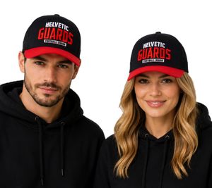 European League of Football Helvetic Guards Unisex Trucker Cap Snapback mit Mesh Schwarz/Rot 