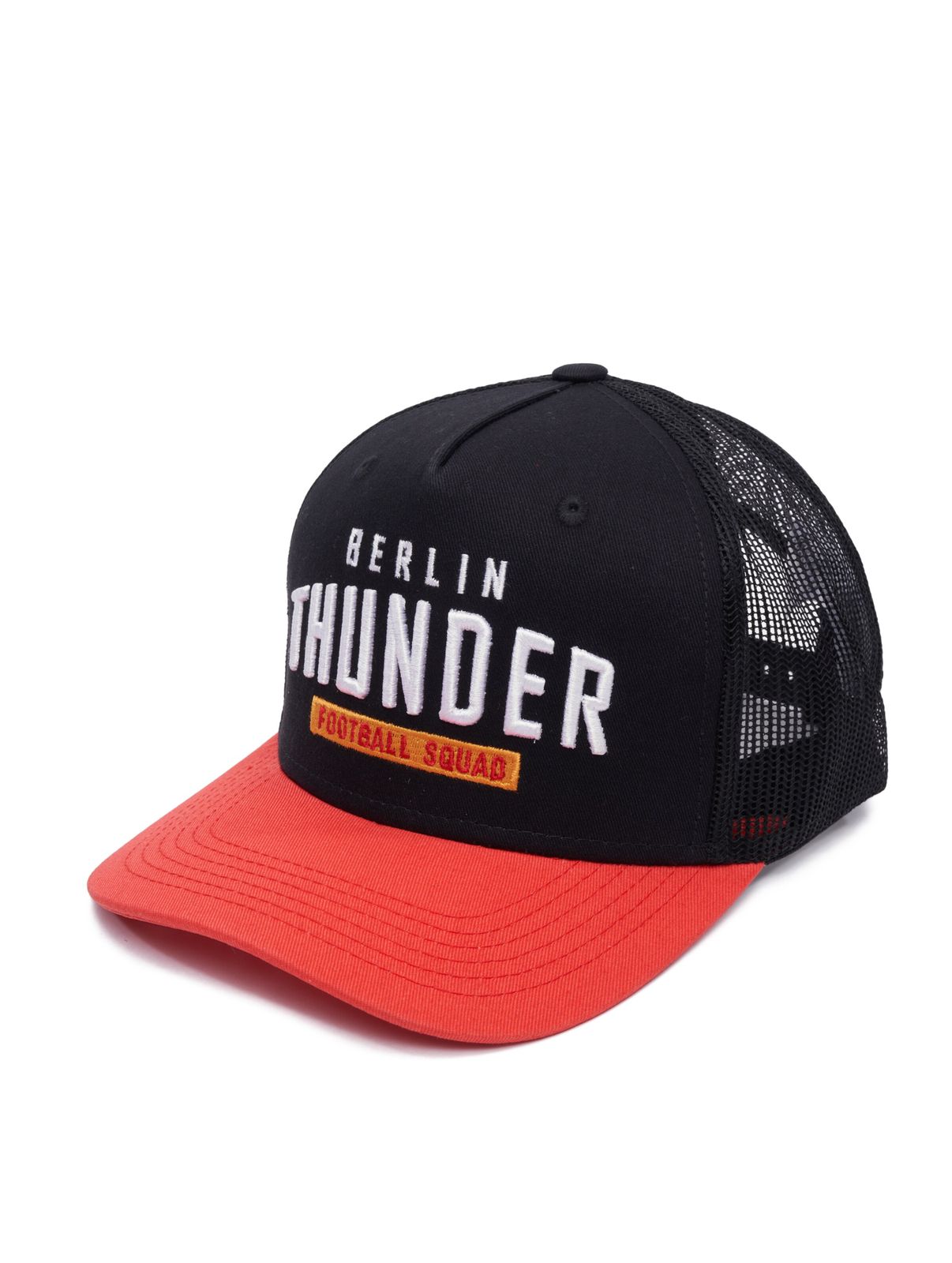 Cappellino da camionista della European League Of Football Berlin Thunder, nero intenso/pomodoro