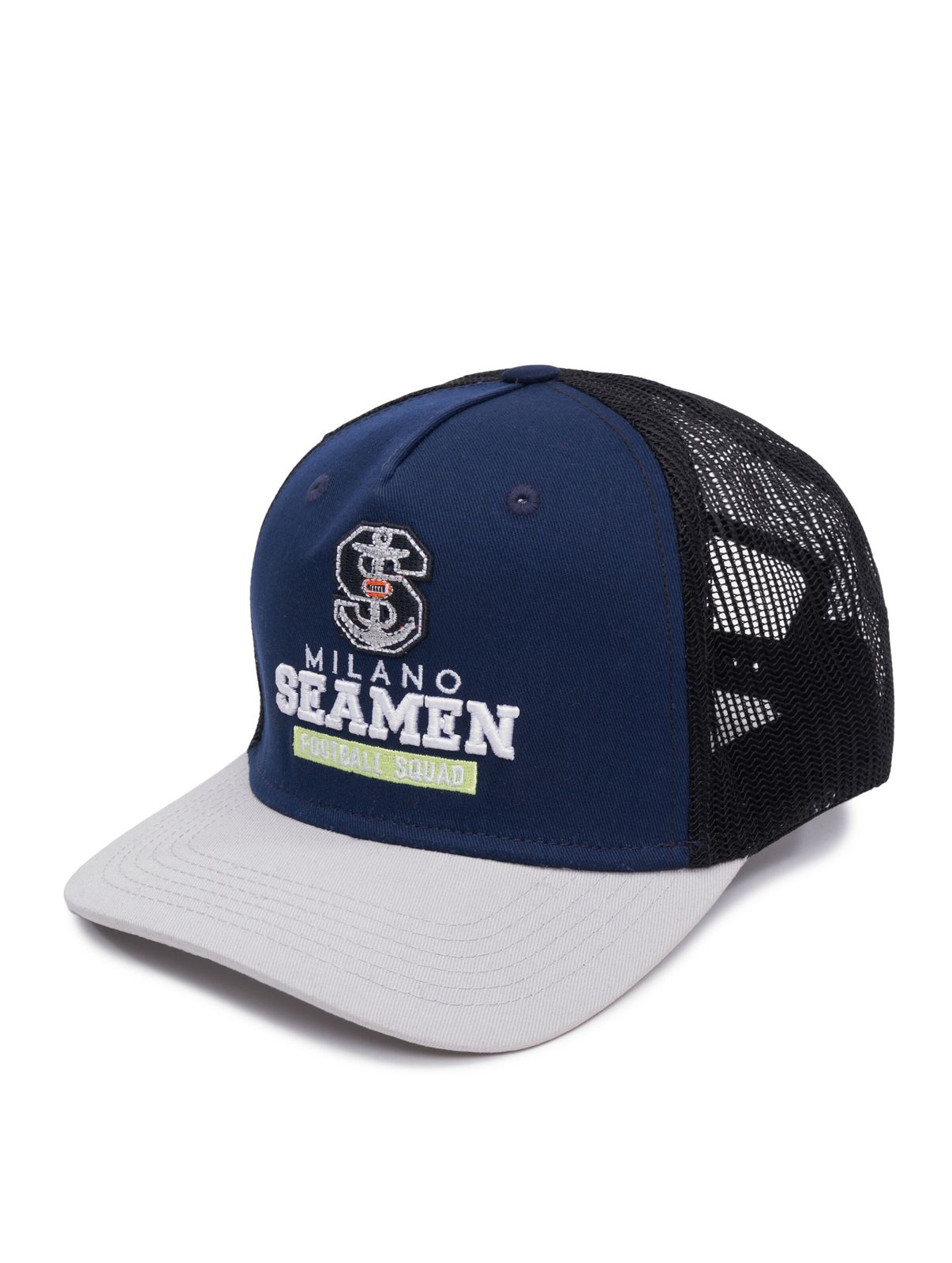 Cappellino da camionista Seamen Milano della Lega Europea di Calcio, blu sfilata/taglio alto
