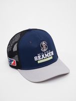 Gorra de camionero de la Liga Europea de Fútbol de Milán, color azul desfile/corte alto Gorra de camionero de la Liga Europea de Fútbol de Milán, color azul desfile/corte alto
