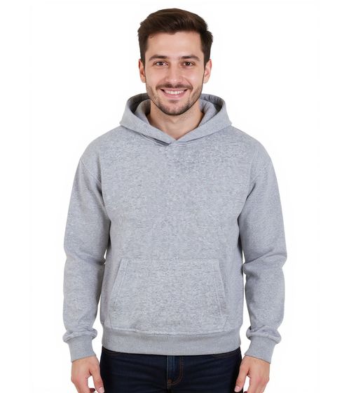 European League Of Football Blanko Baumwoll-Hoodies grau meliert