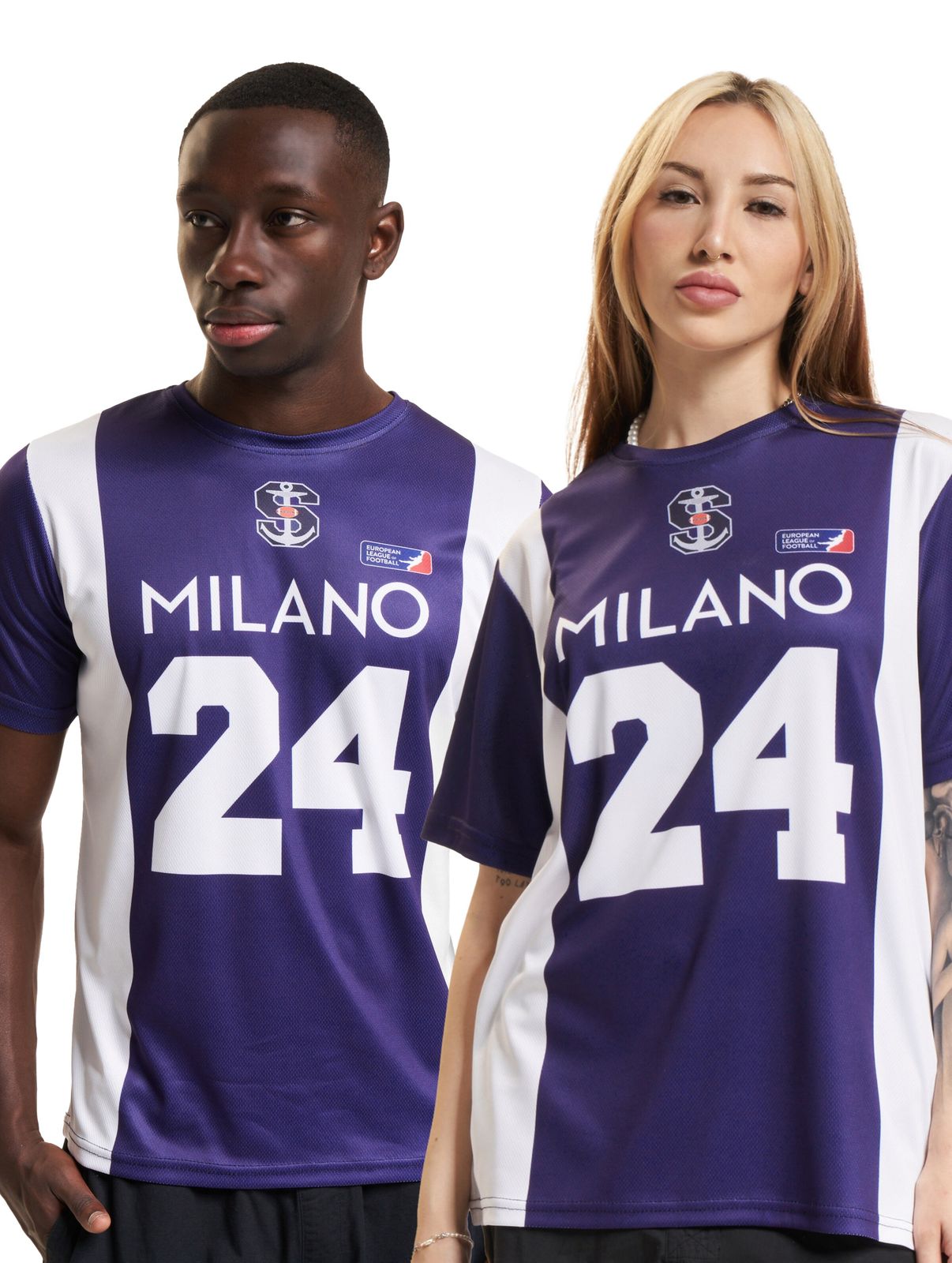 Maglie viola della Lega Europea di Calcio Milano Seamen 1