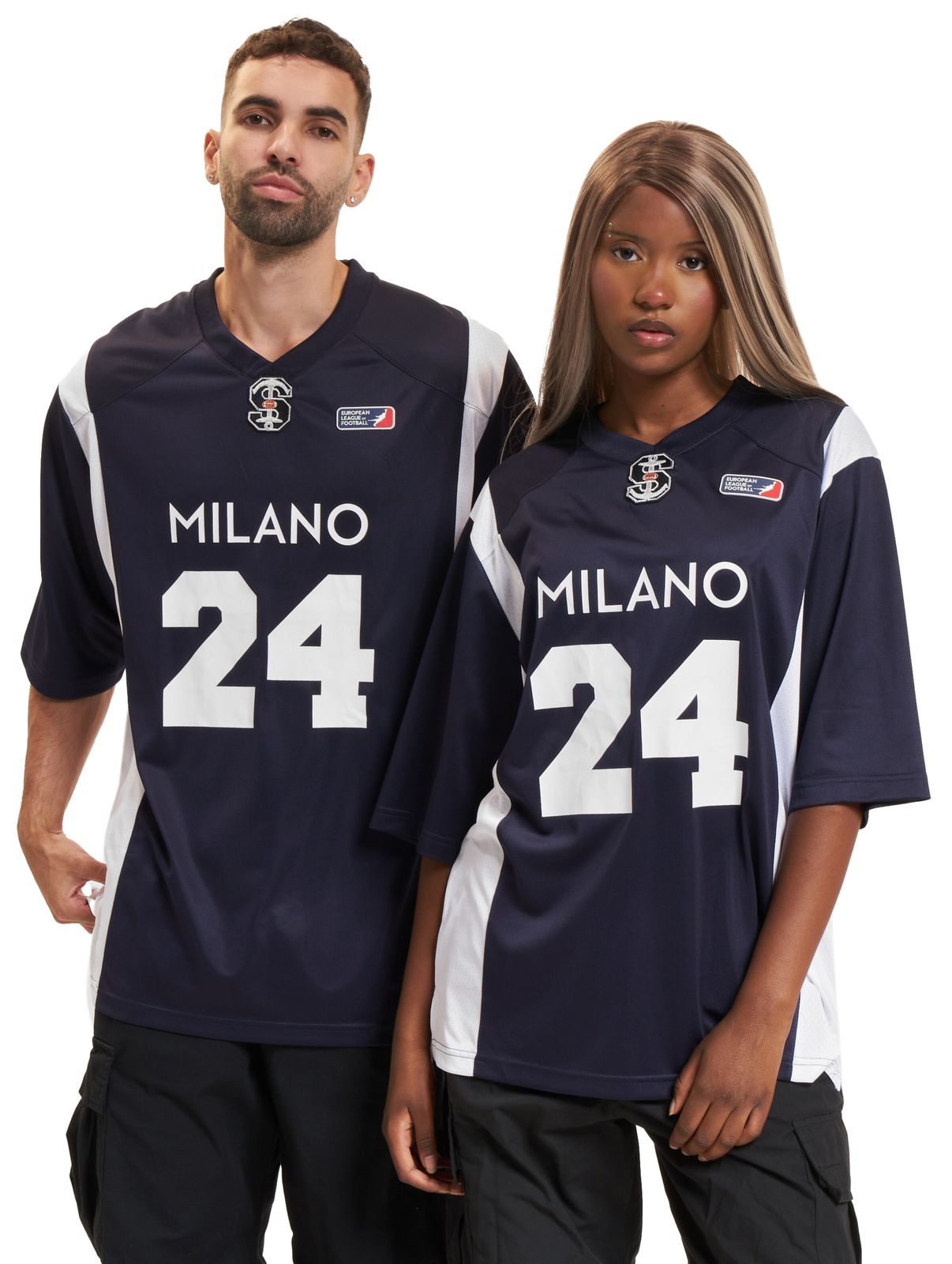 Maglie blu della Lega Europea di Calcio Milano Seamen 2