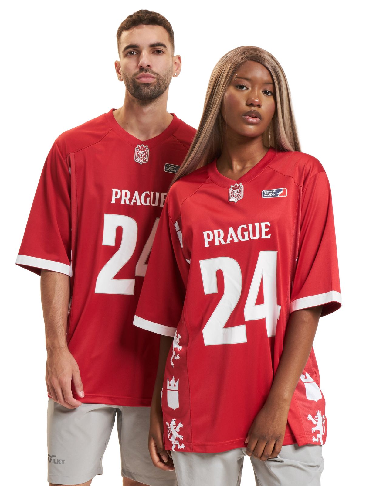 Magliette rosse della European League Of Football Prague Lions 2