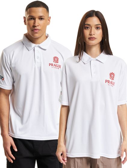 European League Of Football ELF Prague Lions Poloshirts leuchtend weiß