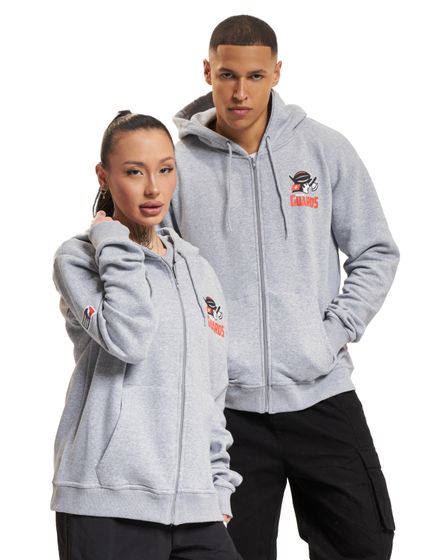 Sudadera con capucha de una cremallera de la Liga Europea de Fútbol Helvetic Guards, gris jaspeado