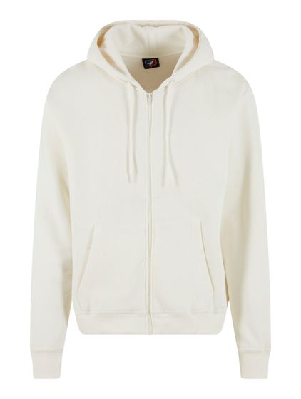 Sweat à capuche zippé vierge de la Ligue européenne de football, blanc antique