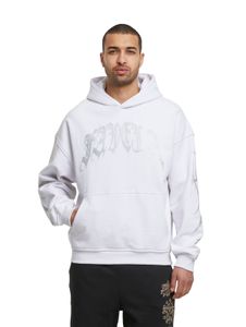 Felpa con cappuccio Favela Ribcage con strass/bianco