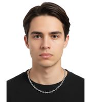 Collar de alambre fainz, plateado, unisex, moderno, de acero inoxidable con efecto alambre