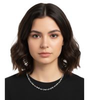 Collar de alambre fainz, plateado, unisex, moderno, de acero inoxidable con efecto alambre