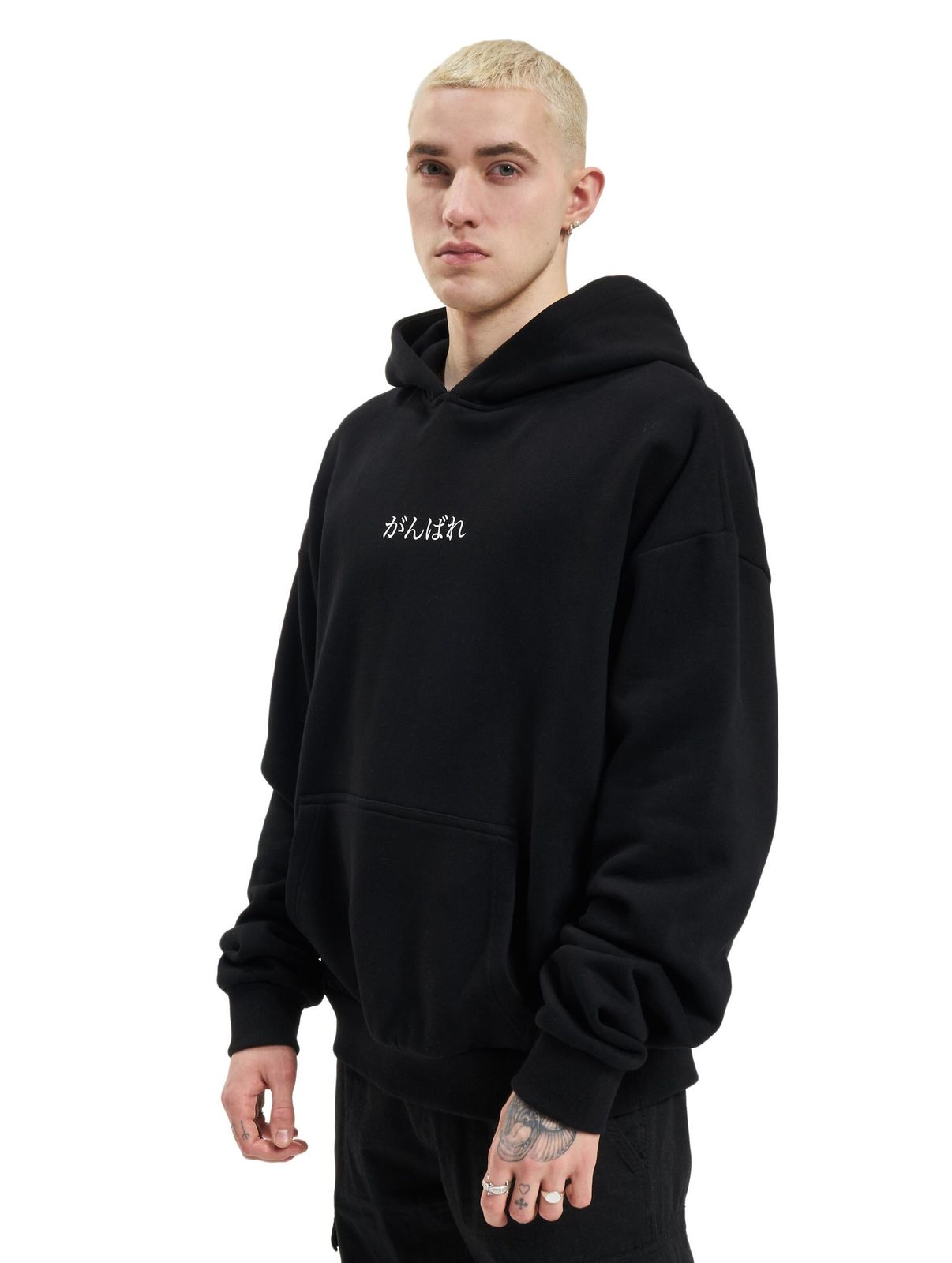 Felpa con cappuccio Focus x Def Japan nera