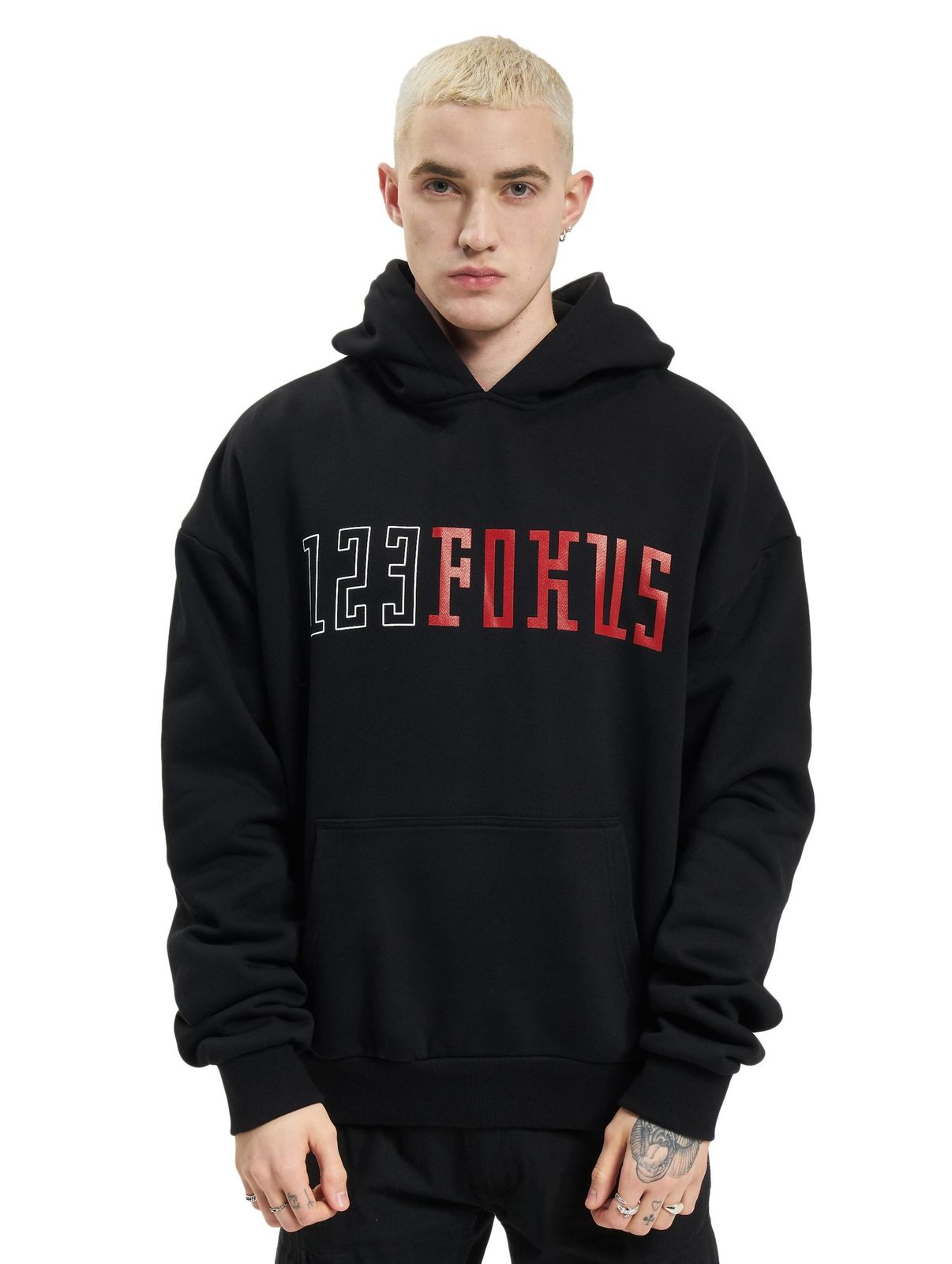 Felpa con cappuccio Fokus x Def College nera