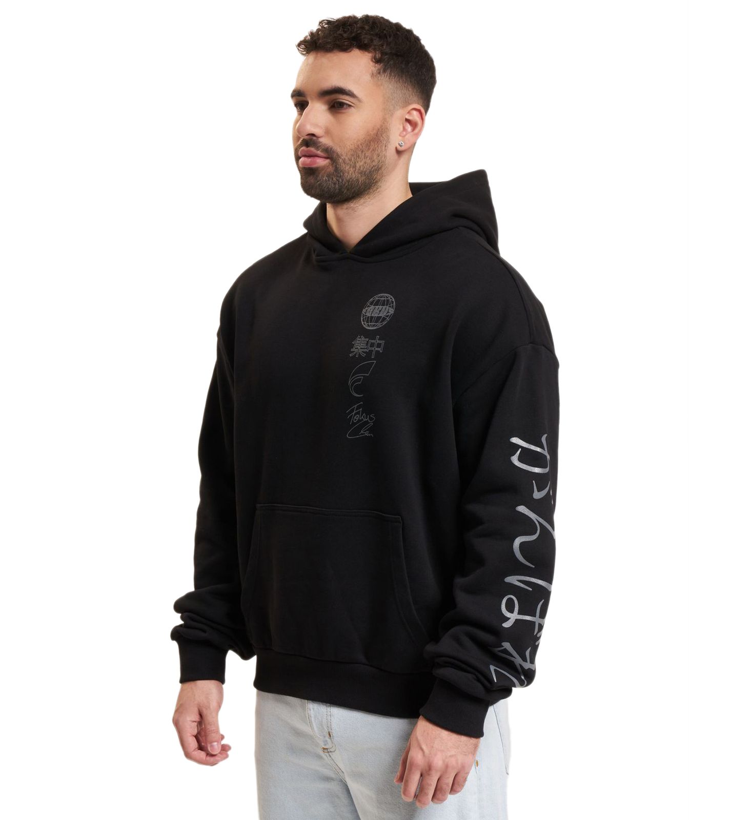 Fokus x Def World Herren Hoodie - Schwarz/Grau