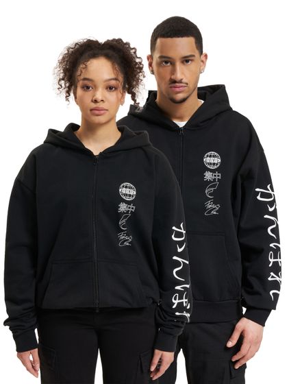 Fokus x Def World Zip Hoodies schwarz/offwhite