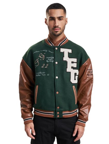 Franchise TFG Collegejacke Grün/Braun