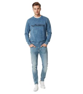 Felpa Aries No Problemo da uomo: pullover morbido e di alta qualità per un comfort moderno, blu