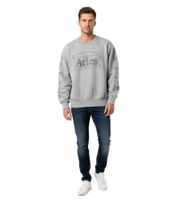 Aries Reflective Column Sweatshirt Herren Designer-Sweatshirt mit reflektierendem Column-Print Logo Grau