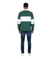 Polo Aries Rugby pour homme - Chemise élégante à manches longues au design rugby classique - Bleu pétrole