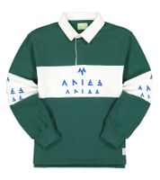 Polo Aries Rugby pour homme - Chemise élégante à manches longues au design rugby classique - Bleu pétrole