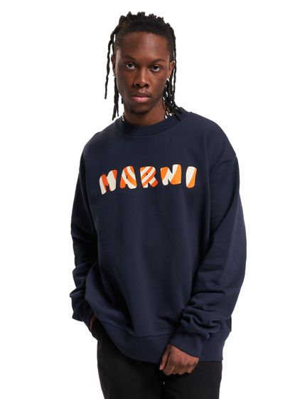 MARNI Herren Sweatshirt aus hochwertigem Baumwollmix mit modernem Schnitt und stilvollem Design Marineblau 