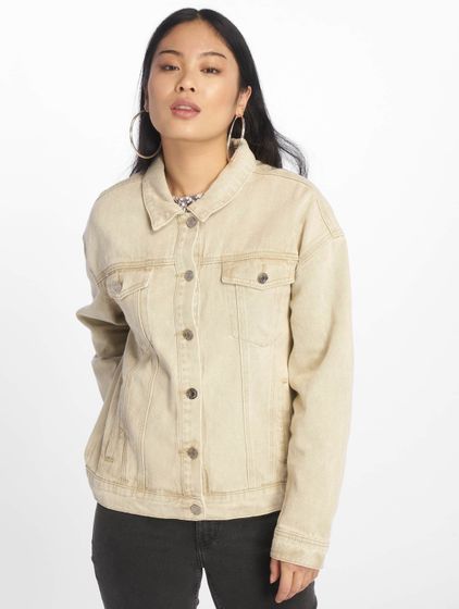 Missguided Übergroße Jeansjacke in Sand