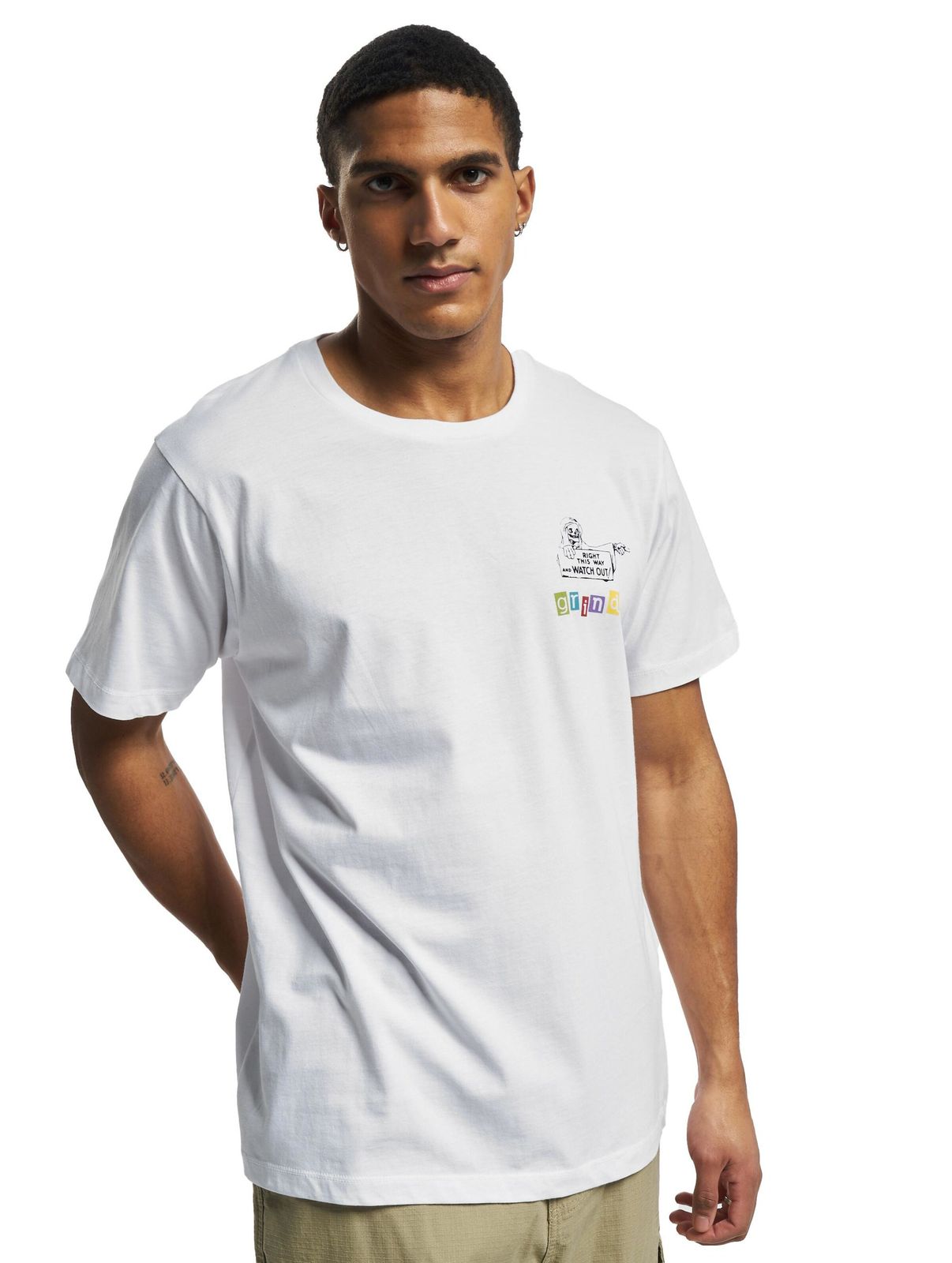 GRIND Inc This Way T-shirt bianca con scollo a R
