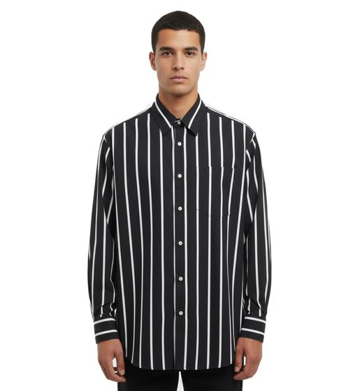 Chemise rayée oversize pour homme Ami Alexandre Mattiussi, design intemporel, noir et blanc