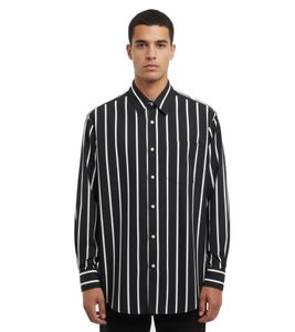 Chemise rayée oversize pour homme Ami Alexandre Mattiussi, design intemporel, noir et blanc