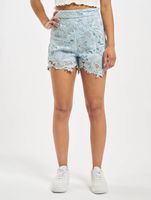 Missguided Kombiteil Kurze Shorts aus Häkelspitze in Blau Missguided Kombiteil Kurze Shorts aus Häkelspitze in Blau