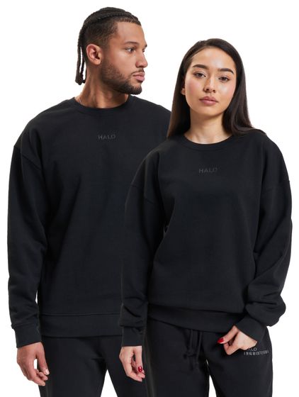 HALO Graphic Rundhalspullover schwarz