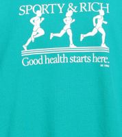 Felpa girocollo Sporty & Rich Live Longer - Turchese/Bianco