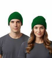 Berretto unisex classico in maglia merino Baro Hemingway, semplice cappello invernale, verde campo