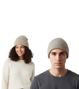 BARO Hemmingway Classic Unisex Merinomütze Wollmütze Strick-Beanie schlichte Winter-Mütze dunkelgrau