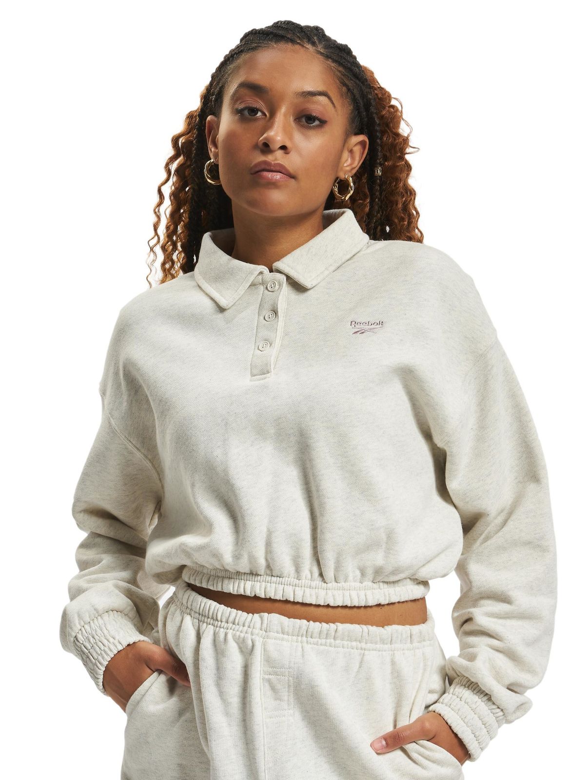 Felpa Reebok Cl Ae Ft Coverup bianca nuvola screziata