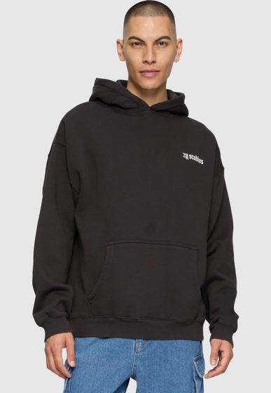 2Y Eagle Oversize Hoodie verwaschenes Schwarz