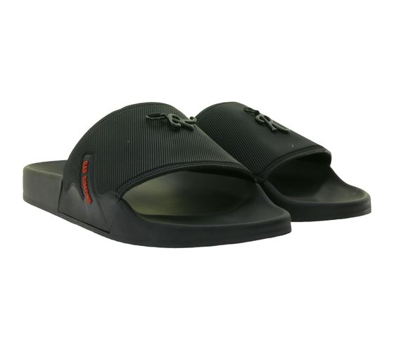 Claquettes RAF SIMONS Astra, sandales à enfiler avec logo, chaussures d'été noires