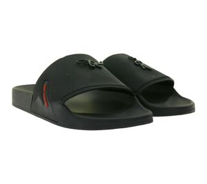 Sandalias RAF SIMONS Astra Slides sin cordones con detalles de logotipo, zapatos negros de verano