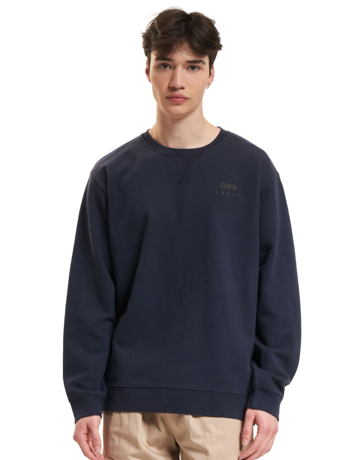 Maglione Edwin Base Crew in blu navy