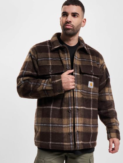 Chemise à manches longues Carhartt WIP Manning, carreaux Manning, terre de Sienne/cuir