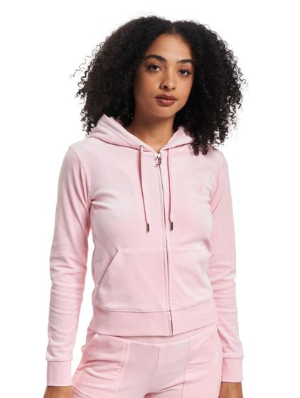 Juicy Couture Kapuzenpullover mit durchgehendem Reißverschluss und Reißverschlusslasche & JC Rose