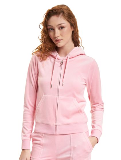 Juicy Couture Kapuzenpullover mit durchgehendem Reißverschluss und Reißverschlusslasche & JC Candy Pink