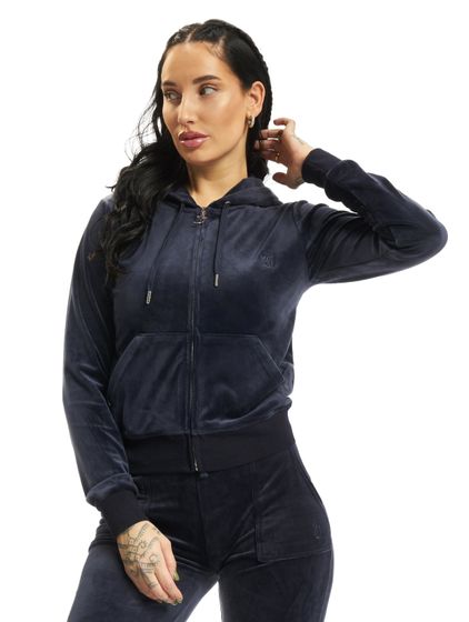 Juicy Couture Kapuzenpullover mit durchgehendem Reißverschluss und Reißverschlusslasche & JC nightsky