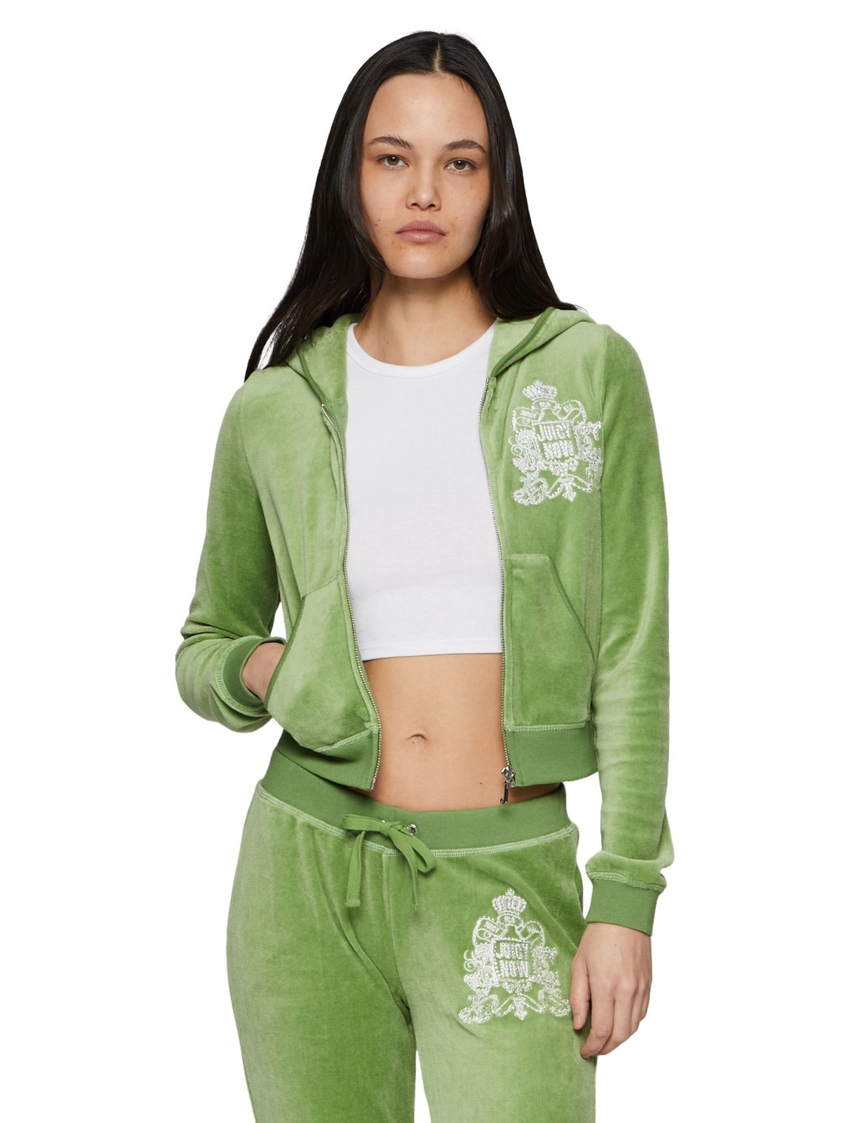 Felpa con cappuccio Juicy Couture Robyn Juicy Now verde piccante