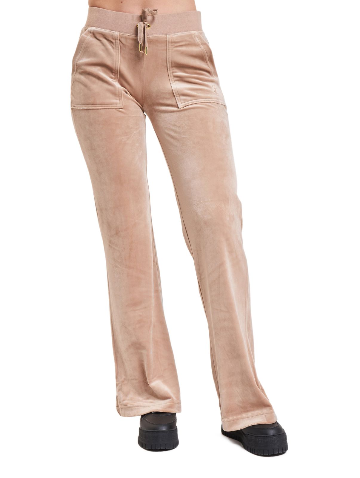 Pantaloni da jogging a vita bassa Juicy Couture Layla Gold color caramello