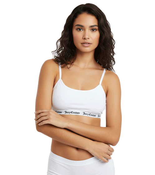 Sujetador sin aros Juicy Couture Cotton Scoop Ren para mujer, con tirantes ajustables, blanco